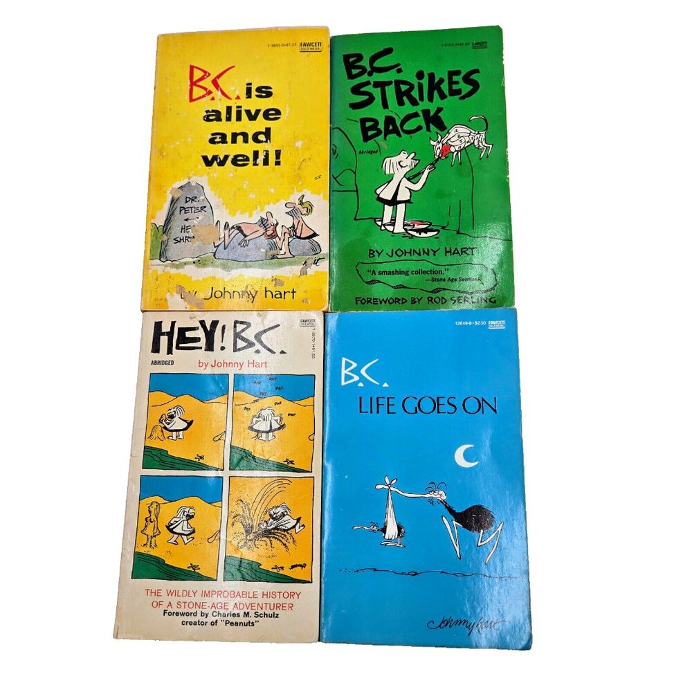 B.C. Comic Strip By Johnny Hart Book Paperback Lot Of 4 Books Vintage Read